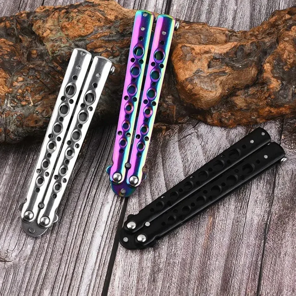 Foldable Butterfly Knife Trainer Stainless Steel Portable Training Tool Cosplay Accessories Practice Knifes for Outdoor Games thumbnail 4
