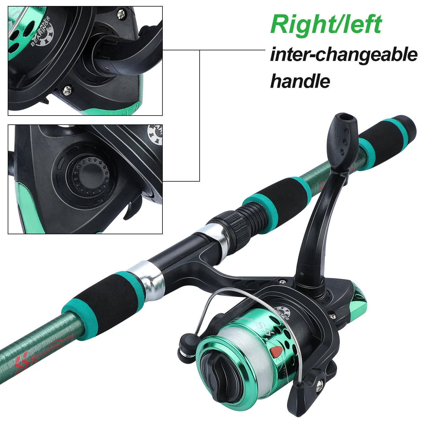 Sougayilang 1.8M Spinning Fishing Rod and Reel Combo 5.2:1 Telescopic Rod with 3BB Fishign Reel Max Drag 5kg Full Fishing Kit thumbnail 5
