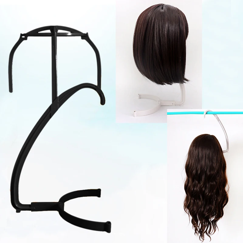 1/2/3pcs Folding Wig Stand Plastic Portable Hat Display Stand Adjustable Durable Barbershop Fashion Model Holder Home Salon Use thumbnail 2