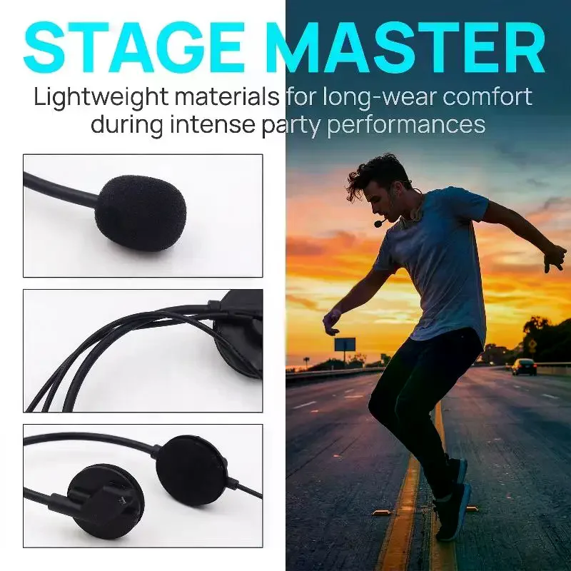 1Pcs Singer Headphones Props Concert Play Birthday Halloween Party Supplies Fake Microphone Headset Rockstar Costume Accessories