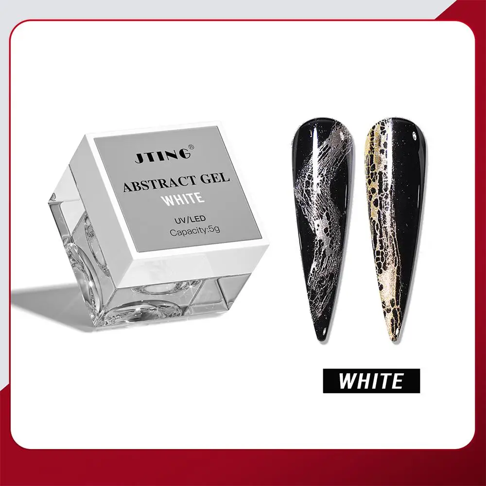 5g White Black Lace Gel Nail Polish Hole Bubble Wave Texture Abstract Nail Gel UV/LED Semi-Permanent Nail Art Painting Varnish 2 thumbnail 3