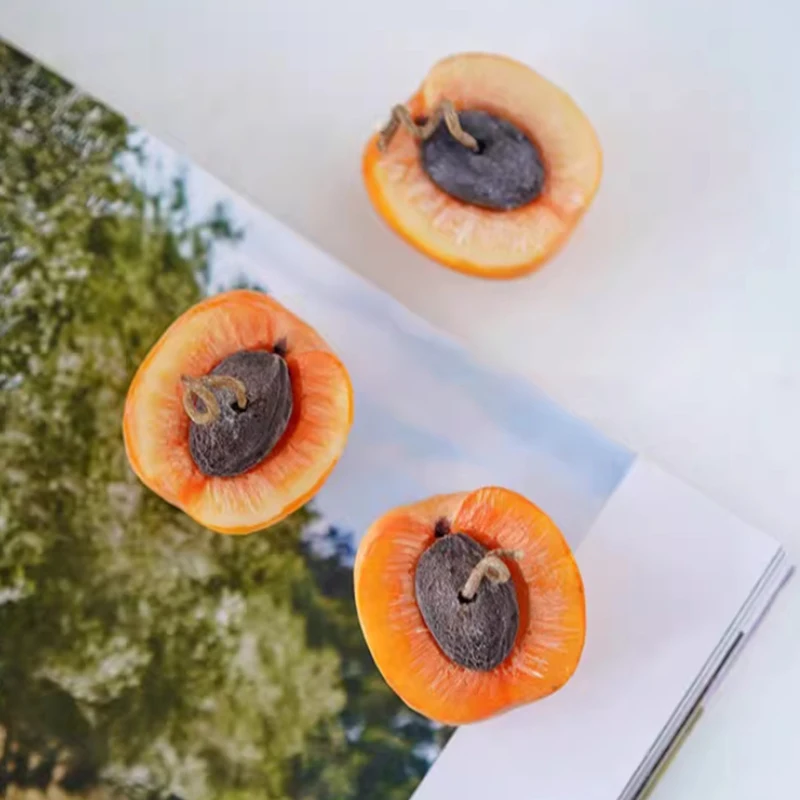 3D Apricot Fruit Candle Silicone Mold Form Handmade Resin Clay Crafts Cake Decorating Tools Plaster Mould Candle Making Supplies thumbnail 3