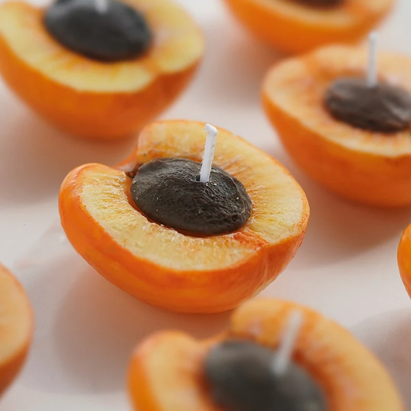 3D Apricot Fruit Candle Silicone Mold Form Handmade Resin Clay Crafts Cake Decorating Tools Plaster Mould Candle Making Supplies thumbnail 5