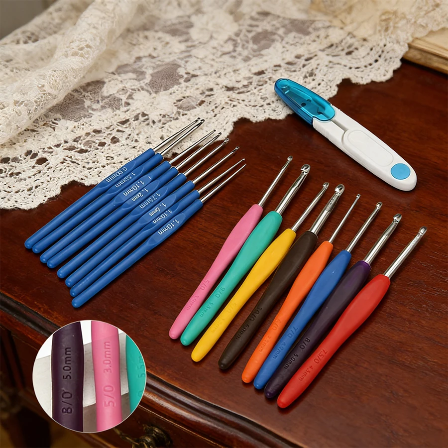 16-Piece Single-Head Crochet Hook Set, Handmade DIY Knitting Needle Kit, Random Colors thumbnail 3