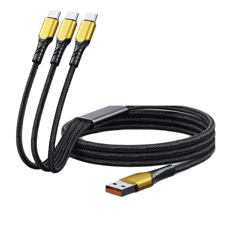 100W 3 in 1 USB Type C Cable USBA/ USBC To 3 Type C Fast Charging Cable Spliter Cord for iPhone17 Samsung Xiaomi Huawei thumbnail 6