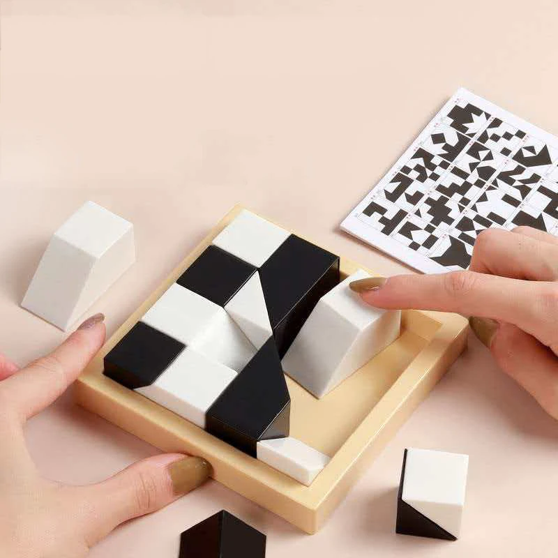 Plastic Hidden Blocks Puzzle Fitting Square Block Geometric Shape Brain Challenges 3D Logic Spatial Thinking Educational Toys thumbnail 2