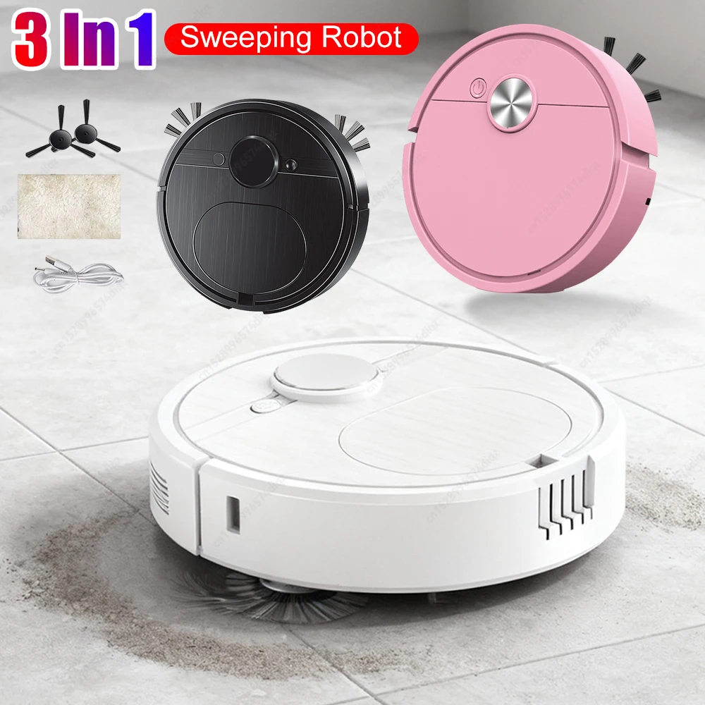 3 in 1 Sweeping Robot Strong Suction Robot Vacuum Vacuum Mop Robot Compact Cleaning Machine for Pet Hair Stubborn Dirt