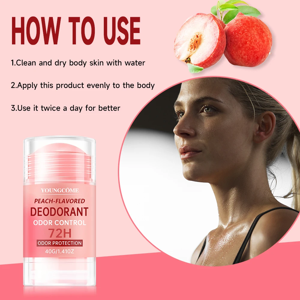 Women's Peach Vanilla Deodorant Lotion Multiple Fruits Perfume Remove Armpit Odor Underarm Atmosphere Long Lasting Fragrance thumbnail 5
