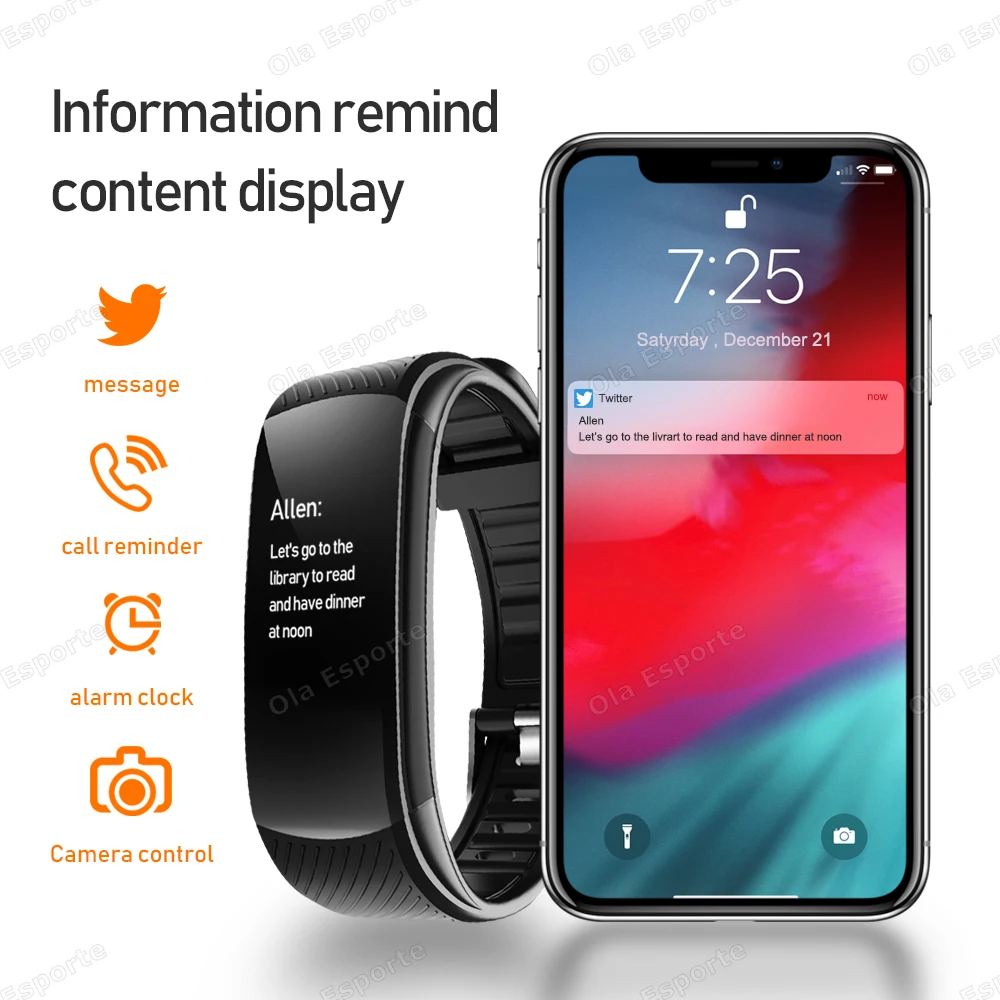 SM-R390 Smart Watch Men Women Gifts Bluetooth Step Counting Fitness Tracker Heart Rate Blood Pressure Sports Bracelet Smart Band thumbnail 3
