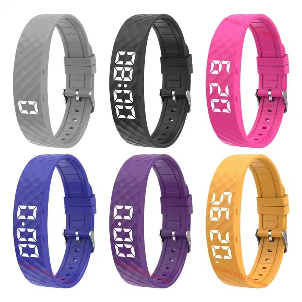 Vibrating Alarm Clock Watch Heavy Sleepers Silent Wake-Up Smart Bracelet Men Women Adjustable Wearable Vibration Wrist Band HW12