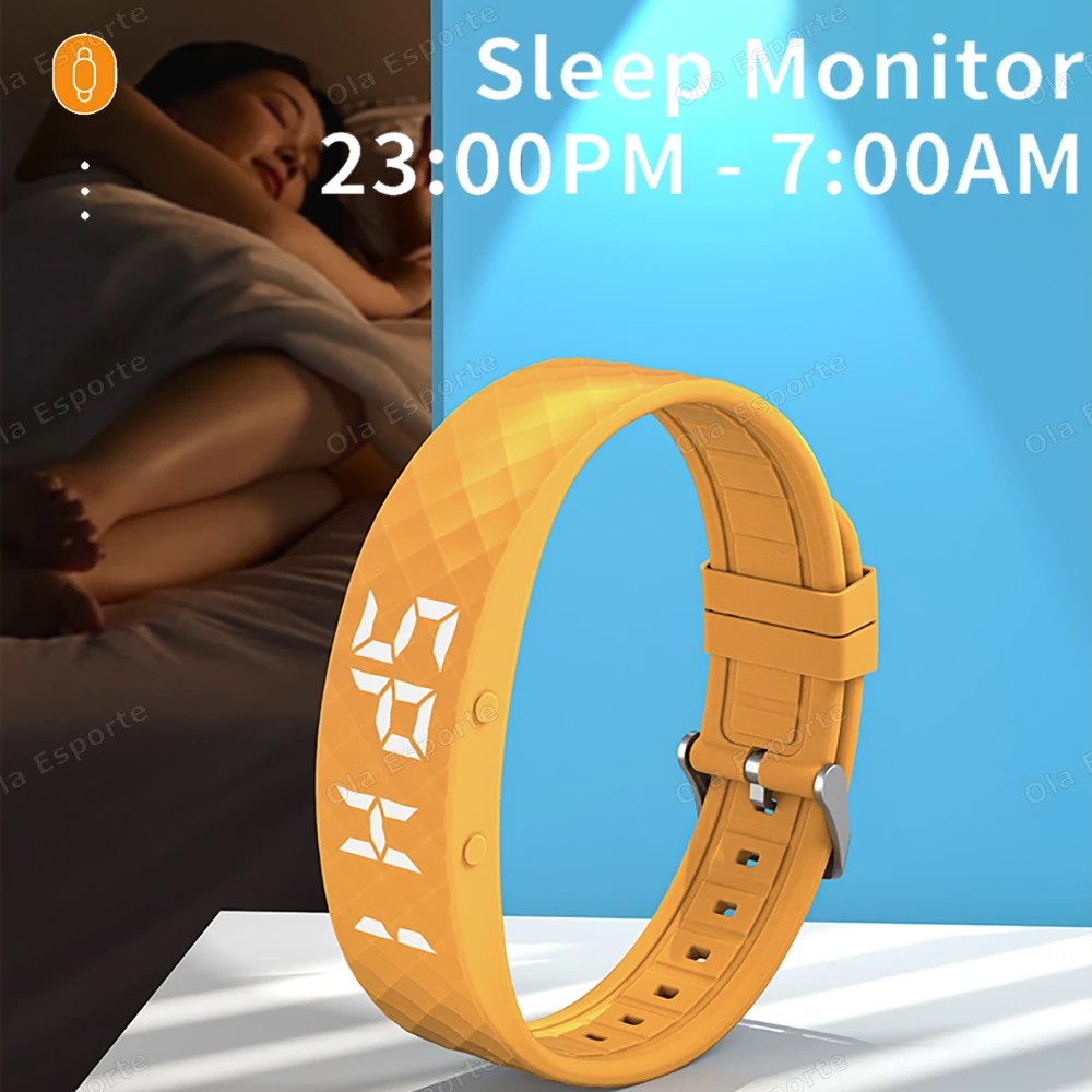 Vibrating Alarm Clock Watch Heavy Sleepers Silent Wake-Up Smart Bracelet Men Women Adjustable Wearable Vibration Wrist Band HW12 thumbnail 5