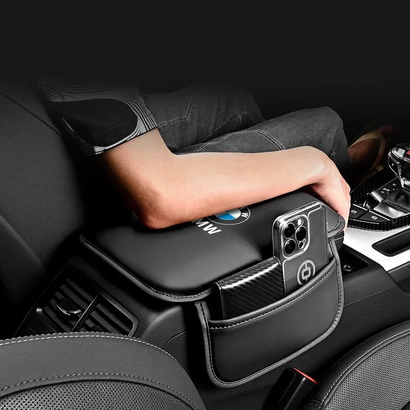 Car Armrest Box Pad Leather Auto Armrest Mat Car Accessories For BMW E63 E70 E88 E90 E92 E93 E39 E46 E60 X3 X4 X5 X6 thumbnail 2