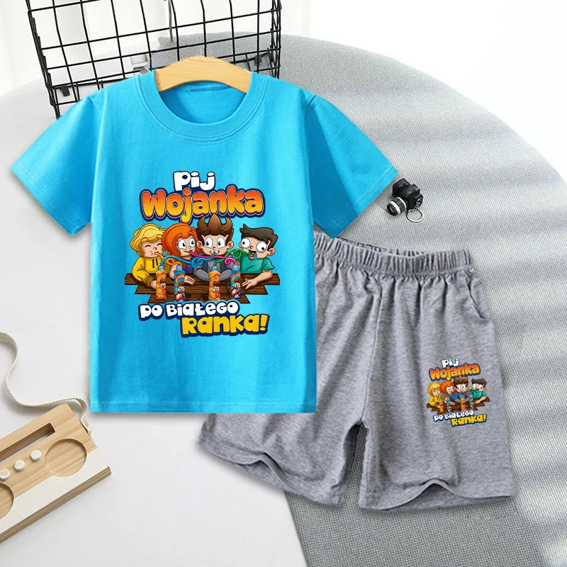 Wojan Teams T-shirt Shorts Set Kawaii Toddler Tops Fashion Round Neck Summer Casual Outdoor Wear Boy Birthday Clothes Gift Tees thumbnail 5