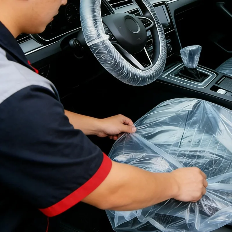 5pcs/sets Disposable Car Seat Covers Protective Anti-Fouling Waterproof Dustproof Protector Universal Auto Interior Supplies thumbnail 2