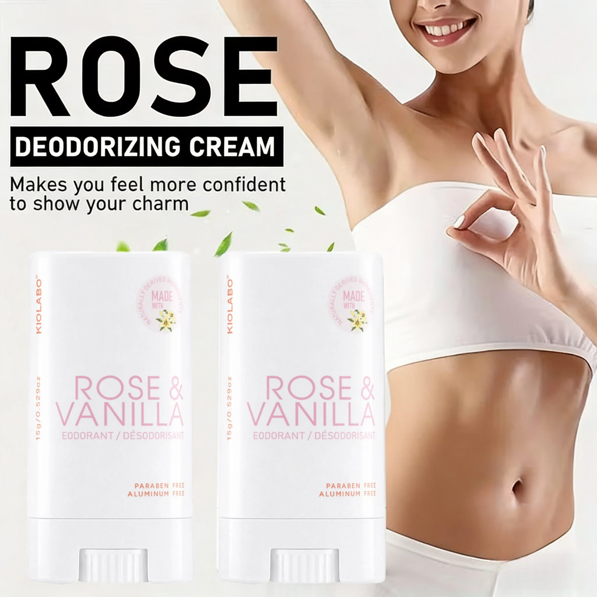 15g Rose Vanilla Deodorant Balm, 72H Fresh Scent, Whole Body & Underarm Use, Long Lasting Odor Protection thumbnail 3