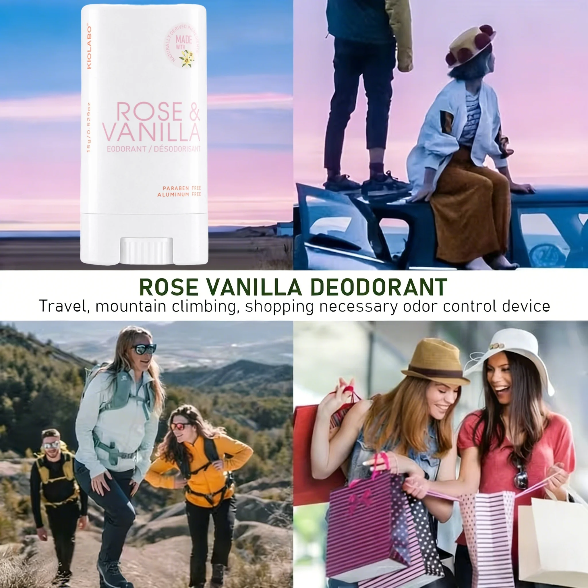 15g Rose Vanilla Deodorant Balm, 72H Fresh Scent, Whole Body & Underarm Use, Long Lasting Odor Protection thumbnail 5