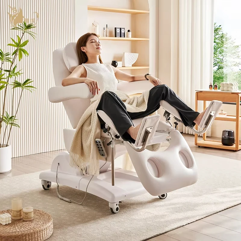 Gynecological Examination Table Electric Hydraulic Adjustable Height Stable Structure Medical Exam Bed High Quality PU Leather thumbnail 3