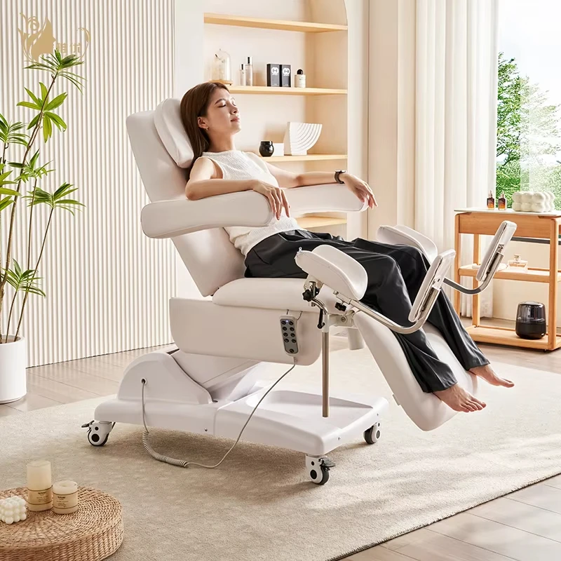 Gynecological Examination Table Electric Hydraulic Adjustable Height Stable Structure Medical Exam Bed High Quality PU Leather thumbnail 2