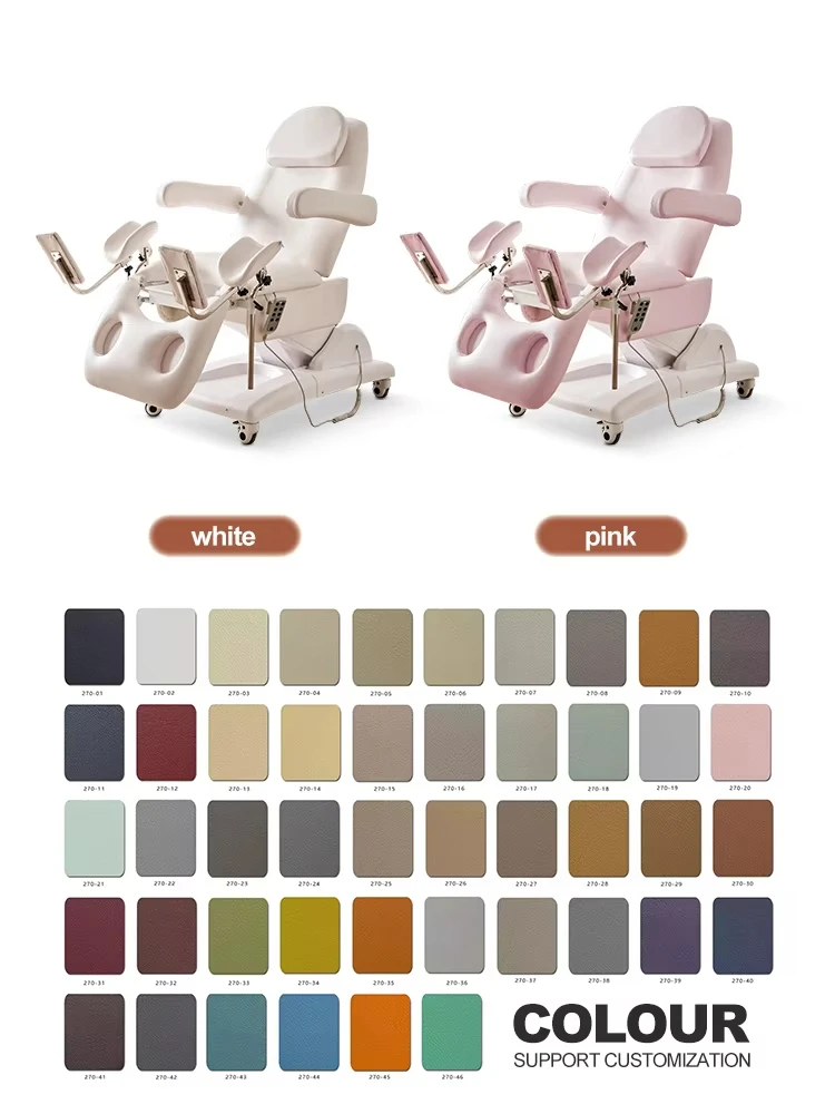 Gynecological Examination Table Electric Hydraulic Adjustable Height Stable Structure Medical Exam Bed High Quality PU Leather thumbnail 6