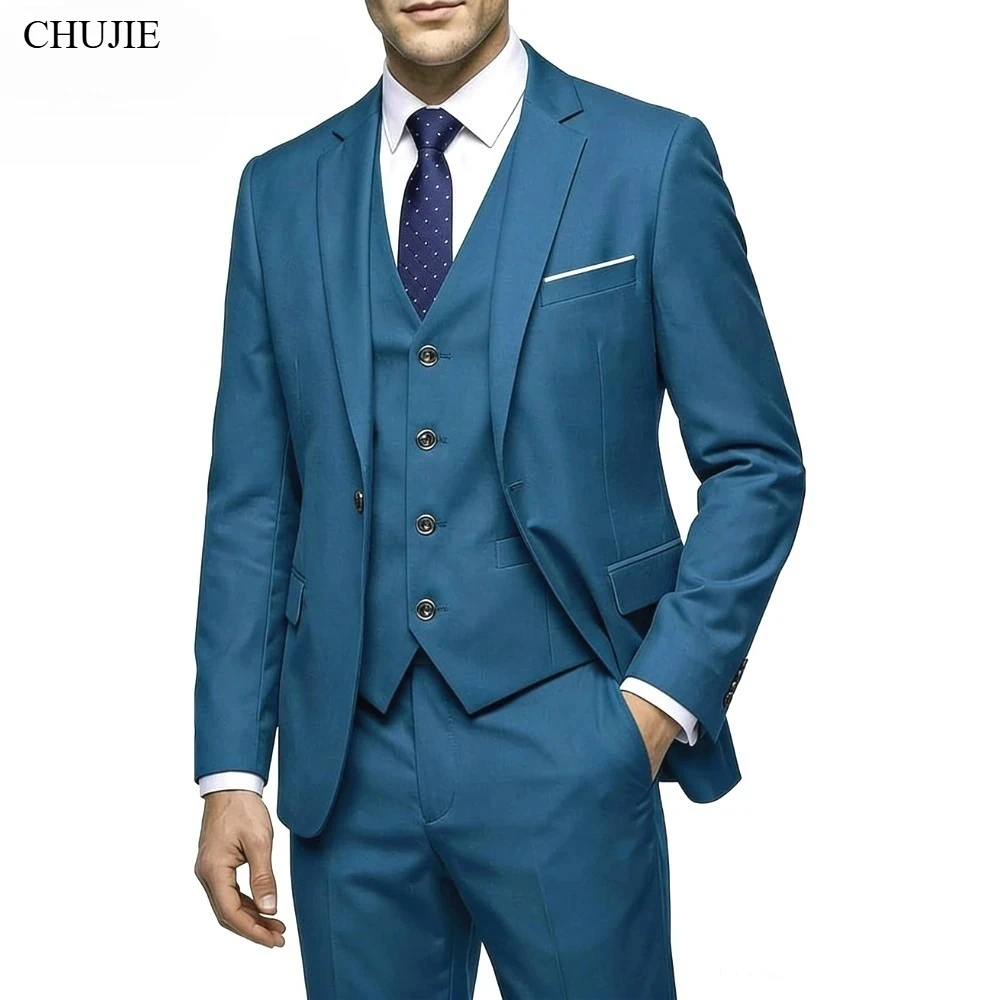 Men Suits For Wedding Elegant 3 Pieces 2 Set Jackets Pants Slim Fit Blazers Formal Outfit Fashion Business Classic 2026 Costume thumbnail 5