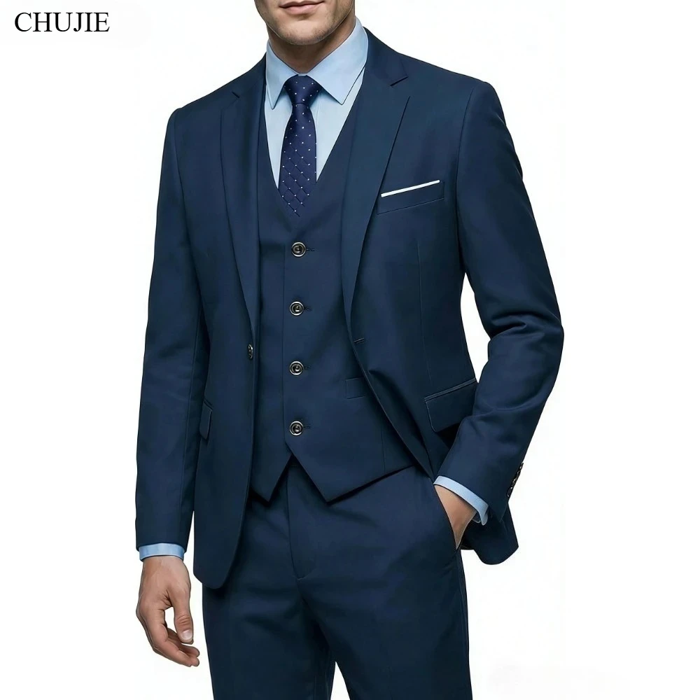Men Suits For Wedding Elegant 3 Pieces 2 Set Jackets Pants Slim Fit Blazers Formal Outfit Fashion Business Classic 2026 Costume thumbnail 2