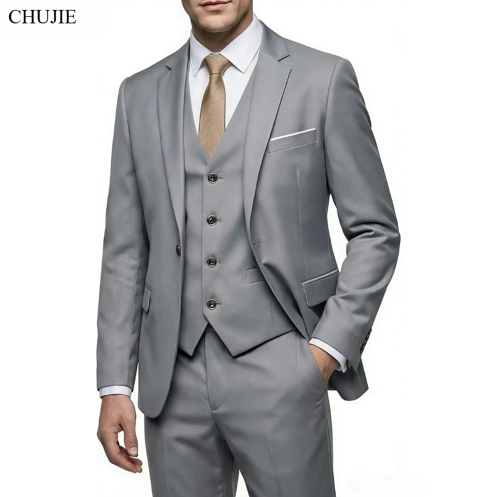 Men Suits For Wedding Elegant 3 Pieces 2 Set Jackets Pants Slim Fit Blazers Formal Outfit Fashion Business Classic 2026 Costume thumbnail 6