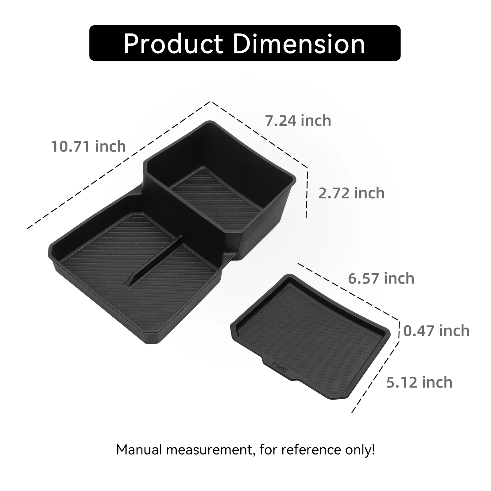 for Kia EV3 EV4 2024-2026 Center Console Layer Lower Storage Box Central Tray Organizer Car Interior Accessories Black thumbnail 3