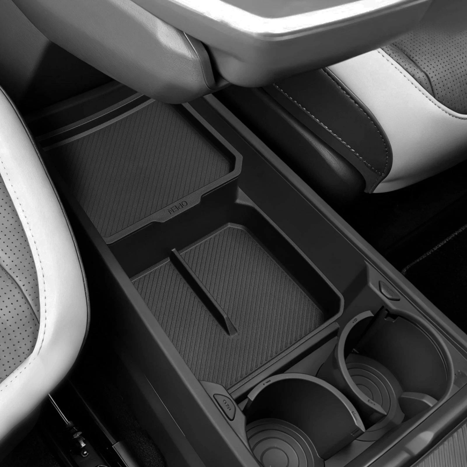 for Kia EV3 EV4 2024-2026 Center Console Layer Lower Storage Box Central Tray Organizer Car Interior Accessories Black thumbnail 5