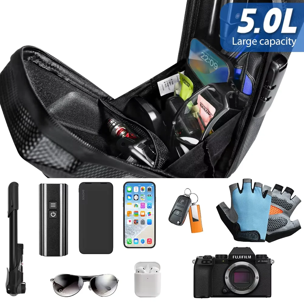 NEWBOLER 5L Electric Scooter Front Bag With Password Lock Large Capacity Electric Scooter Bag Outdoor Storage For Xiaomi Scooter thumbnail 5