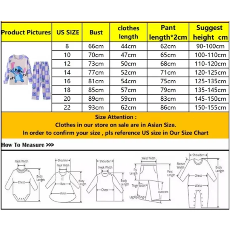 Cartoon Stitch Disney Child Clothing Sets Figure Boys Sleepwear Long Sleeved Pants Clothes Kids Home Pajamas Set Children'S Gift thumbnail 6