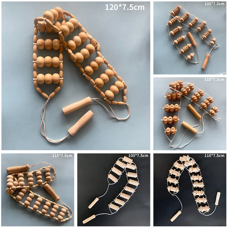 Wooden Massage Roller  Anti Cellulite Wood Therapy Tool Deep Tissue Body Massager for Back Leg Neck Muscle Relief thumbnail 2