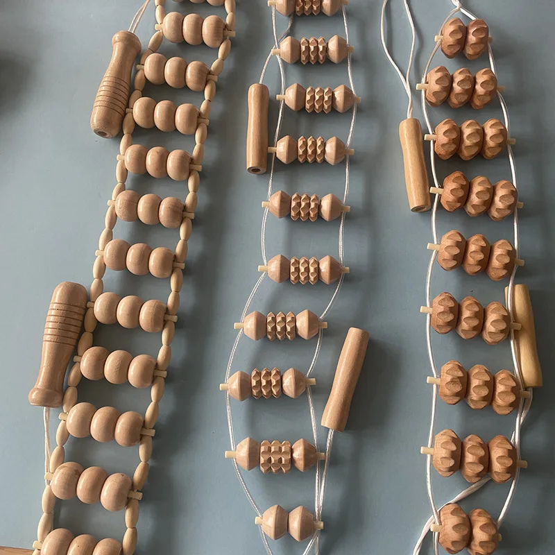 Wooden Massage Roller  Anti Cellulite Wood Therapy Tool Deep Tissue Body Massager for Back Leg Neck Muscle Relief thumbnail 4