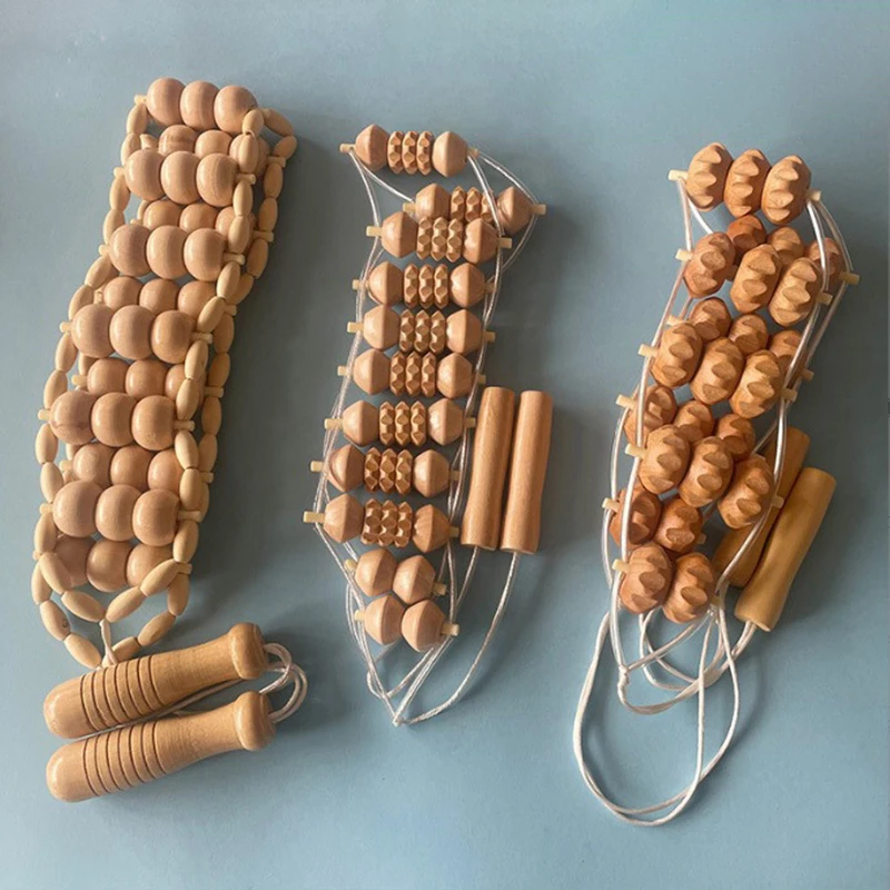 Wooden Massage Roller  Anti Cellulite Wood Therapy Tool Deep Tissue Body Massager for Back Leg Neck Muscle Relief thumbnail 3