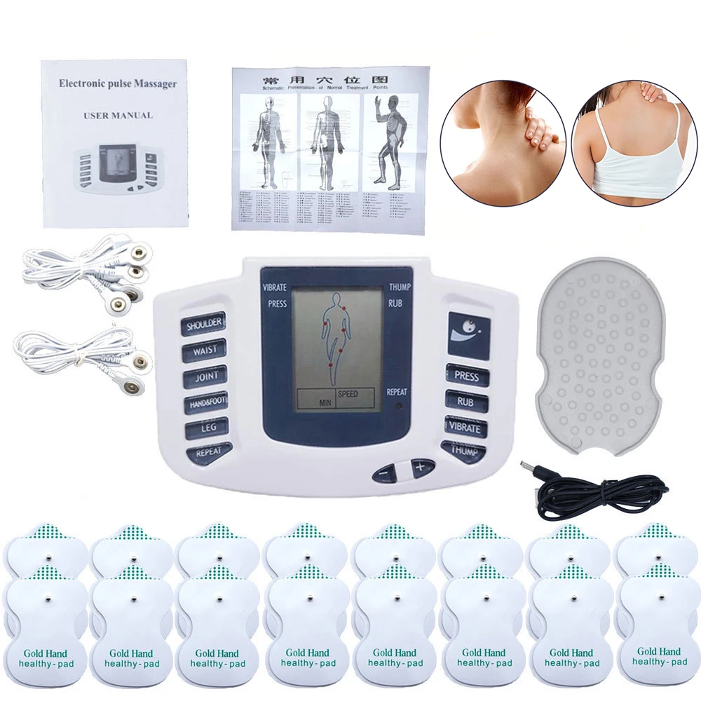 Electric EMS Acupuncture Body Massage Physiotherapy Tens Muscle Stimulator Therapy Slimming Machine Electro Stimulator 16 Pads
