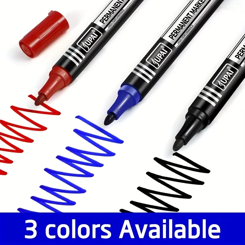 3 Pcs Set Black/Red/Blue Waterproofing Quick Drying Oil Marker Pen Art Dust-free Supplies Doodling Manga Drawing Stationery thumbnail 4