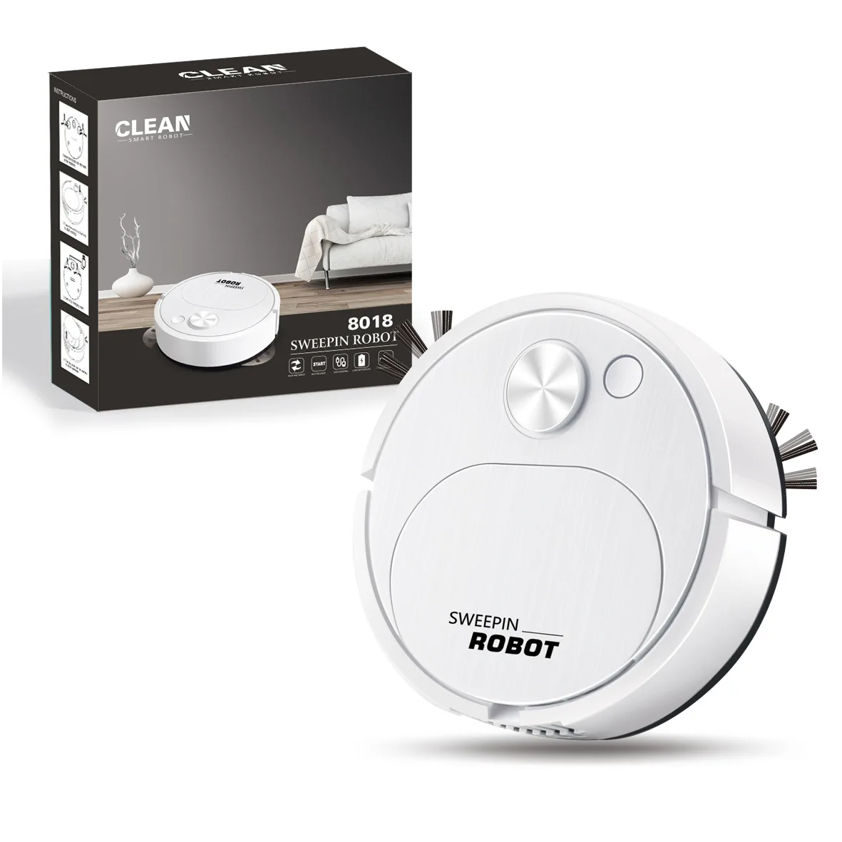 New USB Robotic Vacuum Cleaner Mopping 3-in-1 Intelligent Wireless Floor Sweeping Machine 1500Pa, Suitable for Home Office thumbnail 5