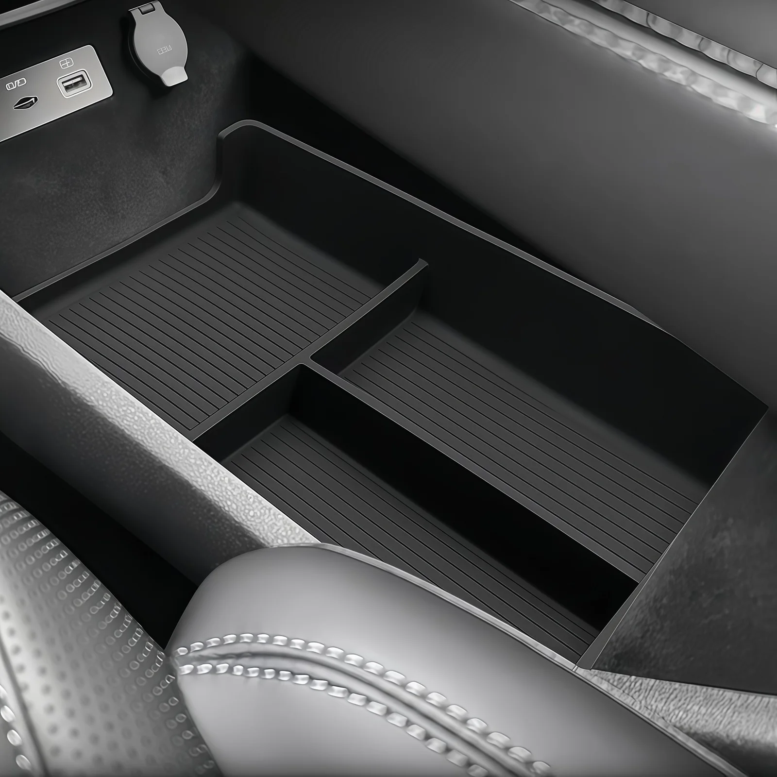 For BYD Sealion 7 EV 2024-2026 Car Storage Box Interior Accessories Center Console Lower Layer Storage Box Organizer Tidying
