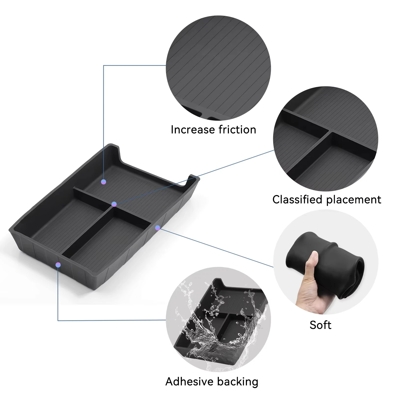 For BYD Sealion 7 EV 2024-2026 Car Storage Box Interior Accessories Center Console Lower Layer Storage Box Organizer Tidying thumbnail 5