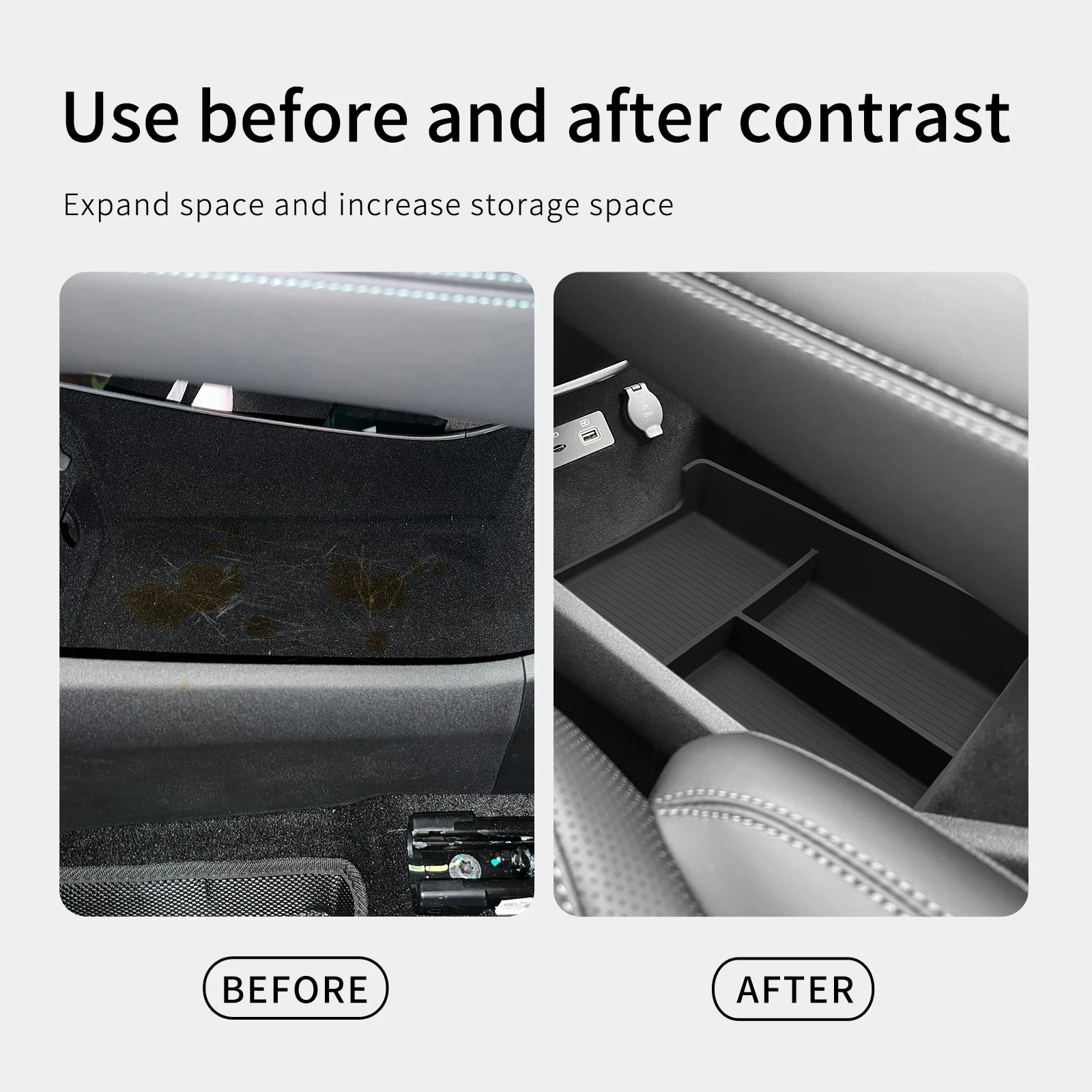 For BYD Sealion 7 EV 2024-2026 Car Storage Box Interior Accessories Center Console Lower Layer Storage Box Organizer Tidying thumbnail 2