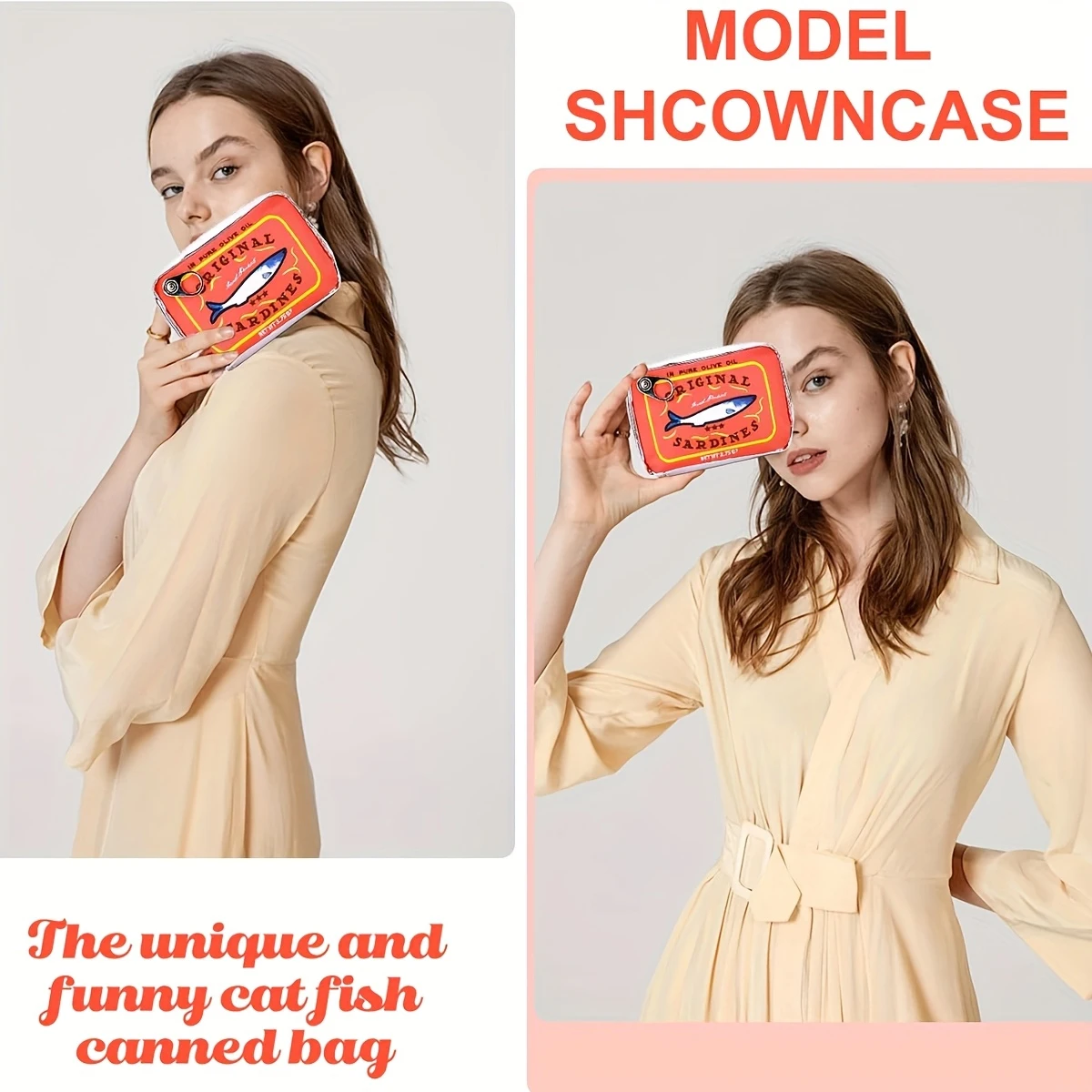 YANZAI Kawaii Canned Sardines Style Makeup Bag Cute Travel Cosmetic Bag Bath Wash Bag Creative Makeup Pouch Case Beauty Bag thumbnail 3