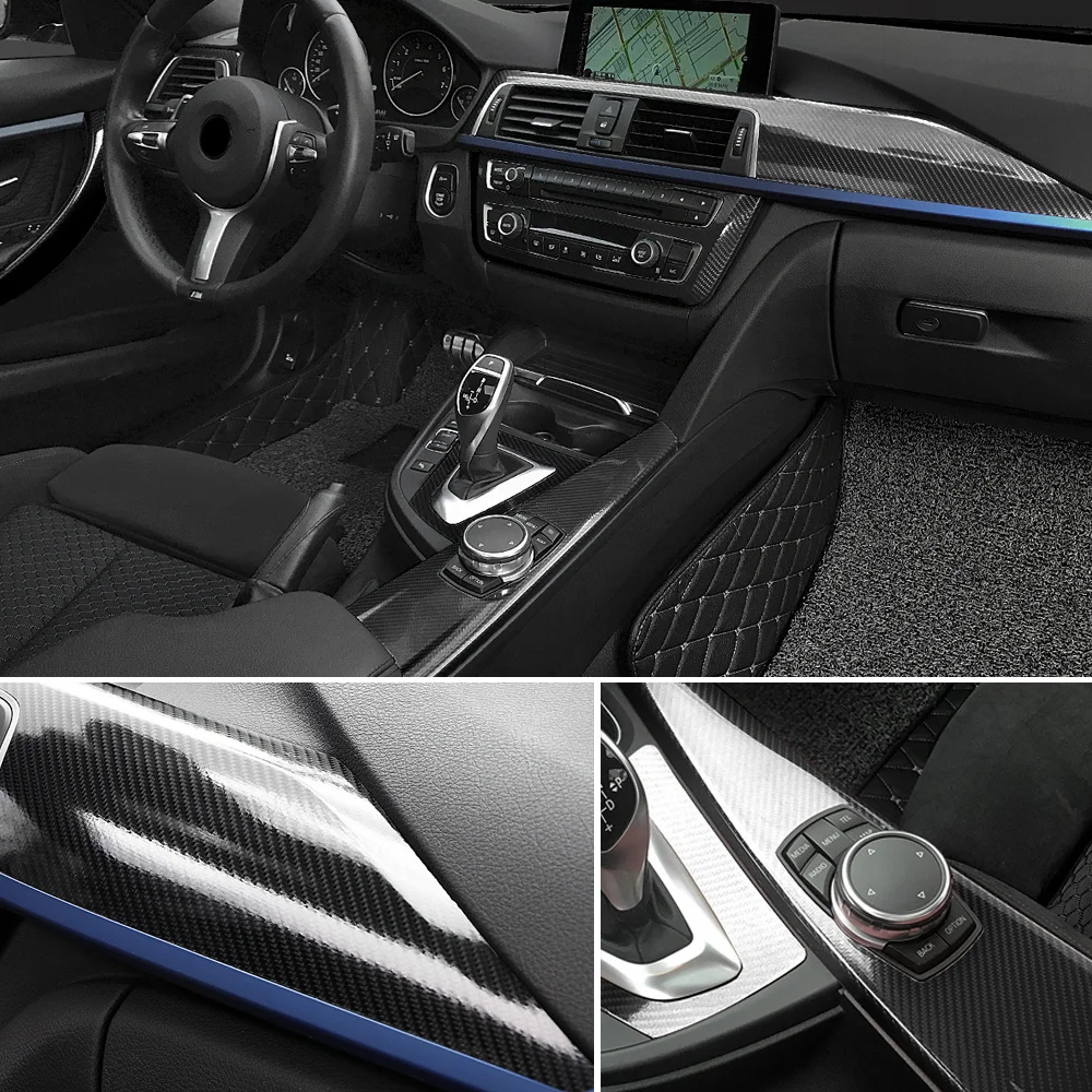 Carbon Fiber Car Body Vinyl Wrap Matte Accessories Glossy Black Sticker 3D 4D 5D 6D Auto Foil Cover Motorcycle Decoration Film thumbnail 4