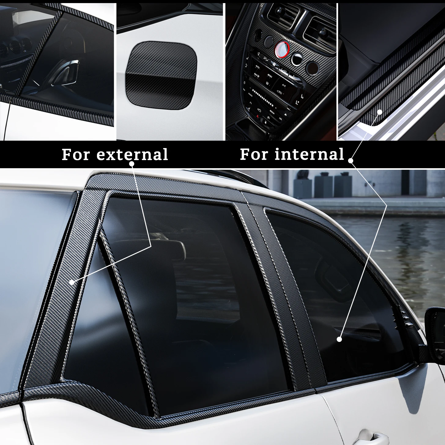 Carbon Fiber Car Body Vinyl Wrap Matte Accessories Glossy Black Sticker 3D 4D 5D 6D Auto Foil Cover Motorcycle Decoration Film thumbnail 5