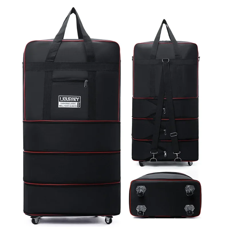 Folding travel bag suitcase spinner wheel abroad 158 air consignment large capacity telescopic duffle bag thumbnail 5
