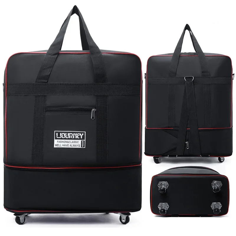 Folding travel bag suitcase spinner wheel abroad 158 air consignment large capacity telescopic duffle bag thumbnail 6