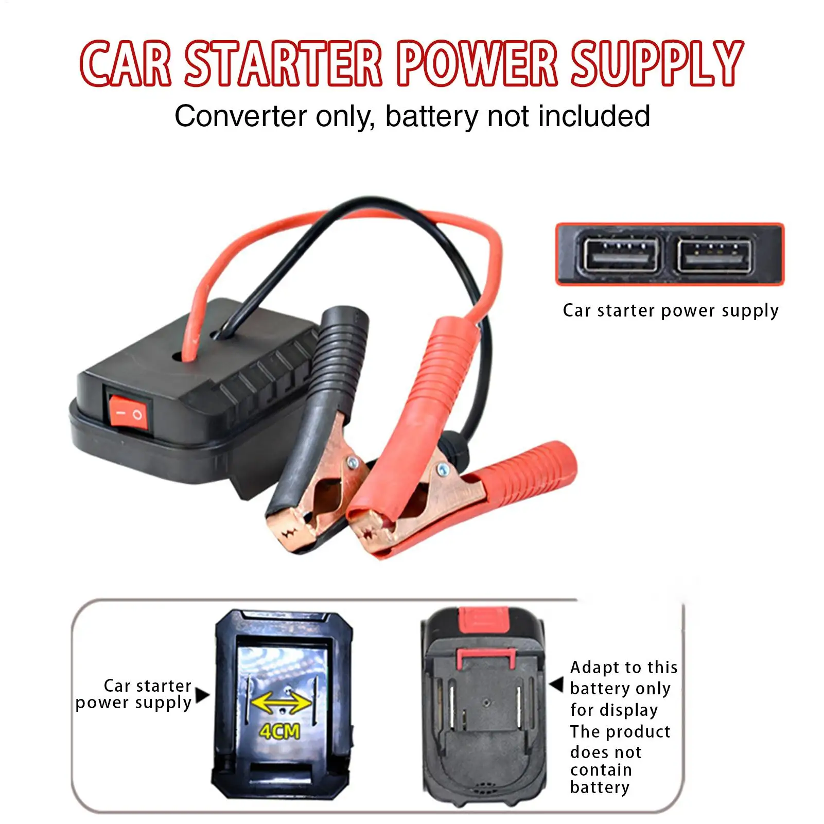 Car Jump Starter Converter Portable Electric Wrench Battery Converters Quick Charging Automotive Booster for Jump-starting thumbnail 6