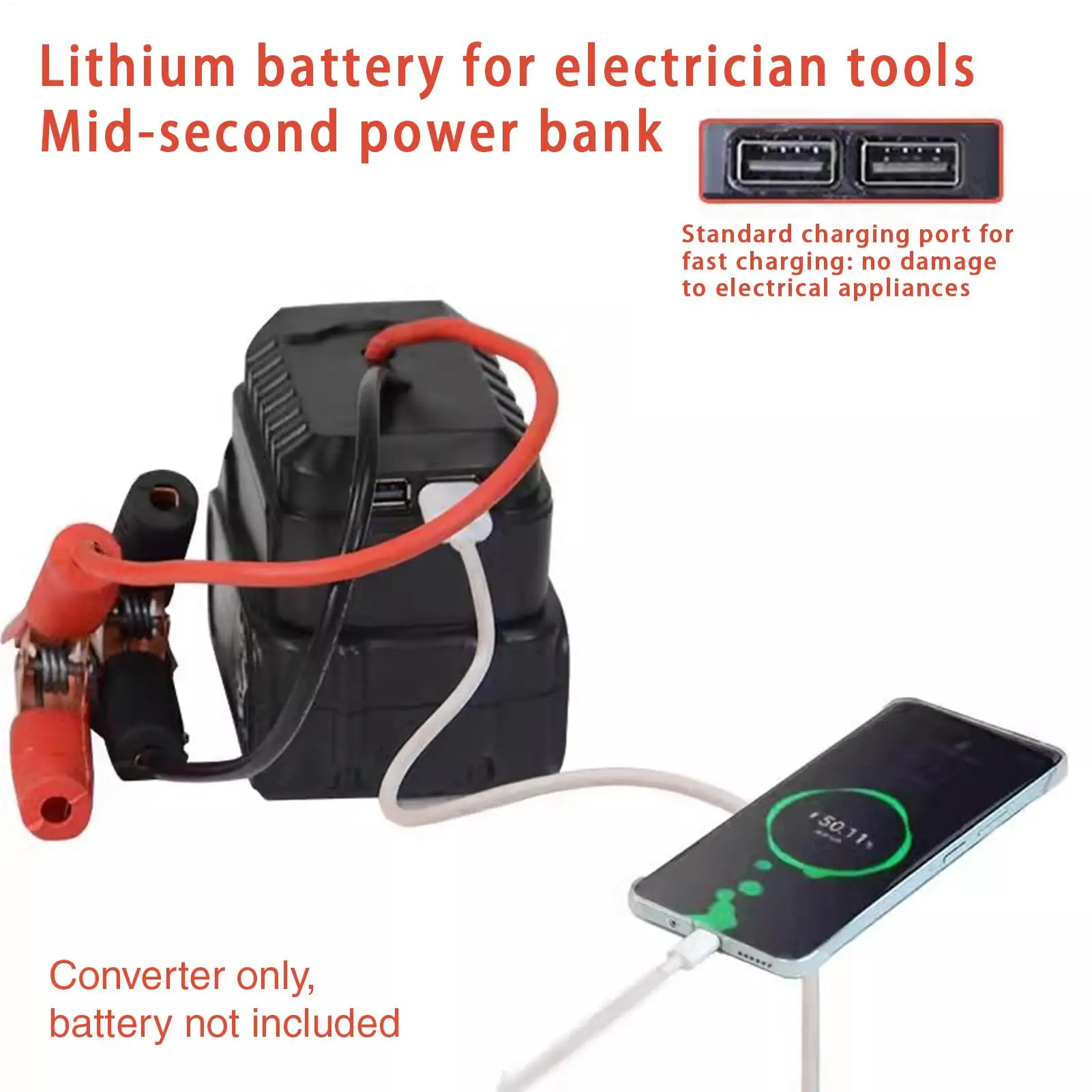 Car Jump Starter Converter Portable Electric Wrench Battery Converters Quick Charging Automotive Booster for Jump-starting thumbnail 4