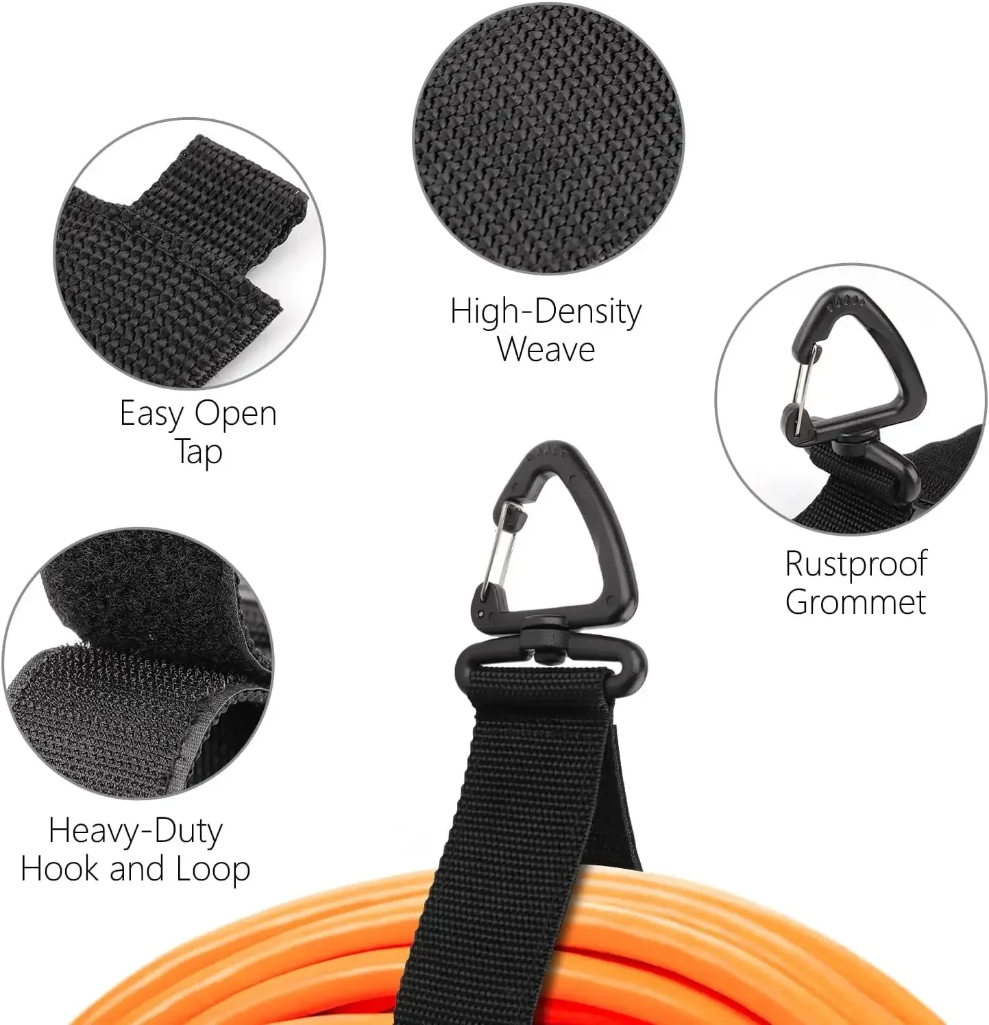 10/5/1PCS Rotate Buckle Wire Manager Power Cord Management Nylon Heavy Cord Storage Straps for Cable Hoses Car Organizer Holder thumbnail 4