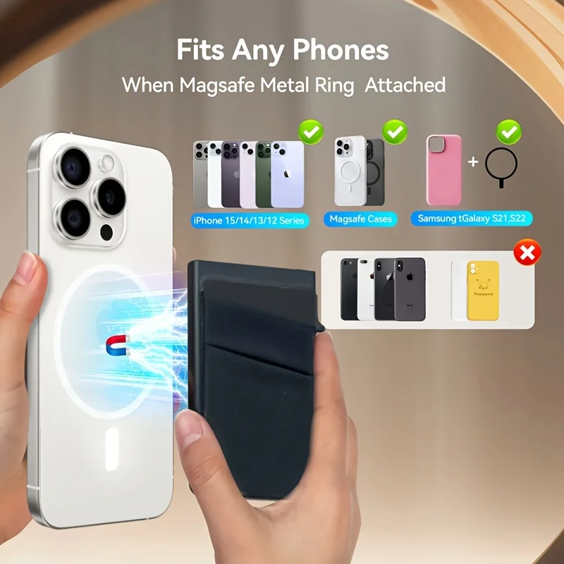 Pop-Up RFID Blocking Card Holder Aluminum Alloy Card Push Bag Large-Capacity Phone Magnetic Metal Box Wallet Men Women Purse thumbnail 4