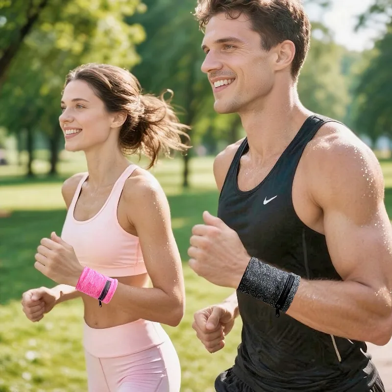 Zipper Running Bags Lightweight Wrist Wallet Pouch for Phone Key Card Sweatband Gym Fitness Sports Cycling Wristband Arm Bag thumbnail 2