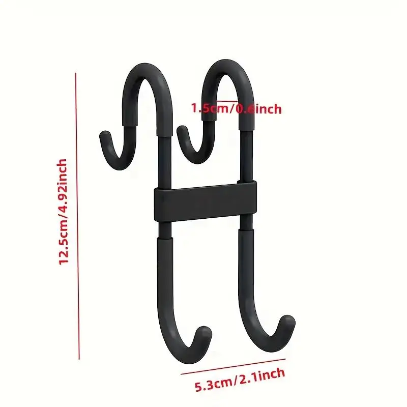 1/2pcs Heavy Duty No-Drill Shower Hook for Glass Doors – Rust-Resistant, Adhesive/Screw Mount, Holds Towels & Robes thumbnail 6